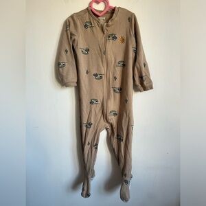 Pekkle Organic Cotton Unisex One Piece Pyjama - Brown Westfalia RV - 18 Months